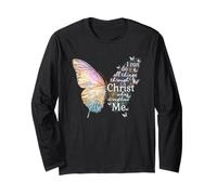 Je Peux Tout Faire grâce au Christ Butterfly Art Christian Manche Longue