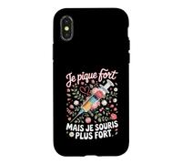 Je Pique Fort mais Je Souris Plus Fort Infirmière Coque pour iPhone X/XS