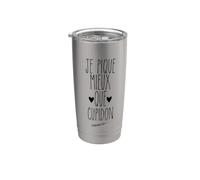 Je Pique Mieux Que Cupidon Humour Infirmier Infirmière Gobelet isotherme en acier inoxydable double paroi