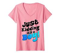 Je plaisante c'est un garçon! T-Shirt avec Col en V