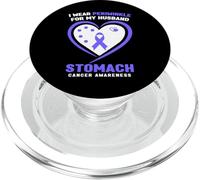 Je Porte de la pervenche pour Mon Mari Sensibilisation au Cancer de l'estomac PopSockets PopGrip pour MagSafe