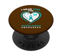 Je Porte de la Sarcelle pour la Sensibilisation au Cancer de l'ovaire PopSockets PopGrip Adhésif