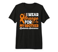 Je Porte de l'orange pour la Sensibilisation à la leucémie de Mon frère T-Shirt Haut de Gamme