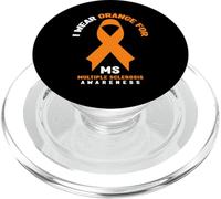Je Porte de l'orange pour la Sensibilisation à la sclérose en plaques PopSockets PopGrip pour MagSafe
