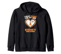 Je Porte de l'orange pour la Sensibilisation au Cancer du Rein de Mon Fils Sweat à Capuche