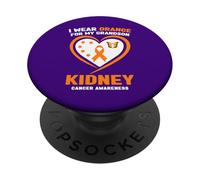Je Porte de l'orange pour la Sensibilisation au Cancer du Rein de Mon Petit-Fils PopSockets PopGrip Adhésif