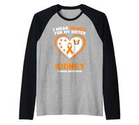 Je Porte de l'orange pour ma sœur Sensibilisation au Cancer du Rein Manche Raglan