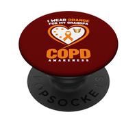 Je Porte de l'orange pour Mon Grand-père Sensibilisation à la MPOC PopSockets PopGrip Adhésif