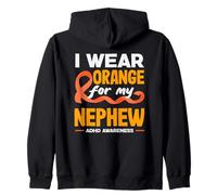 Je Porte de l'orange pour Mon Neveu Mois de Sensibilisation au TDAH Sweat à Capuche