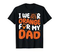 Je Porte de l'orange pour Mon père, Un Partisan de Boho Rainbow Leucémie T-Shirt Graphique avec Valeur, Homme, Noir, XL