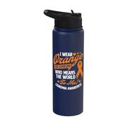 Je porte de l'orange pour quelqu'un - Sensibilisation à la leucémie Stainless Steel Insulated Water Bottle