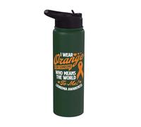 Je porte de l'orange pour quelqu'un - Sensibilisation à la leucémie Stainless Steel Insulated Water Bottle