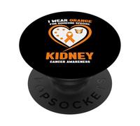 Je Porte de l'orange pour Quelqu'un | Sensibilisation spéciale au Cancer du Rein PopSockets PopGrip Adhésif