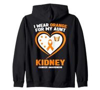 Je Porte de l'orange pour sensibiliser ma Tante au Cancer du Rein Sweat à Capuche