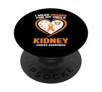 Je Porte de l'orange pour sensibiliser Mon Oncle au Cancer du Rein PopSockets PopGrip Adhésif