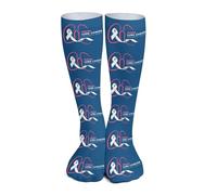 Je porte des chaussettes blanches pour le mois de sensibilisation au cancer du poumon. Chaussettes de sport pour femmes et hommes. Chaussettes longues respirantes pour la course à pied, le sport et le