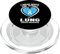 Je Porte du Blanc pour Moi-même Sensibilisation au Cancer du poumon PopSockets PopGrip pour MagSafe