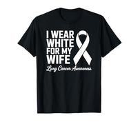 Je Porte du Blanc pour sensibiliser ma Femme au Cancer du poumon T-Shirt