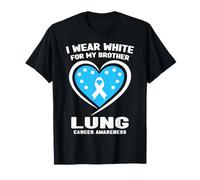Je Porte du Blanc pour sensibiliser Mon frère au Cancer du poumon T-Shirt