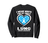 Je Porte du Blanc pour sensibiliser Mon Oncle au Cancer du poumon Sweatshirt