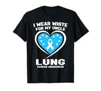 Je Porte du Blanc pour sensibiliser Mon Oncle au Cancer du poumon T-Shirt