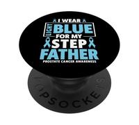 Je Porte du Bleu Clair pour Le Cancer de la Prostate de Mon Beau-père PopSockets PopGrip Adhésif