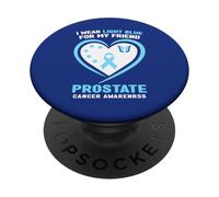 Je Porte du Bleu Clair pour sensibiliser Mon ami au Cancer de la Prostate PopSockets PopGrip Adhésif