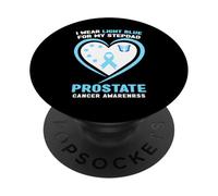 Je Porte du Bleu Clair pour sensibiliser Mon Beau-père au Cancer de la Prostate PopSockets PopGrip Adhésif