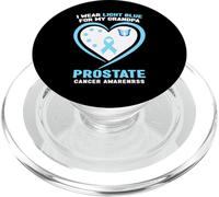 Je Porte du Bleu Clair pour sensibiliser Mon Grand-père au Cancer de la Prostate PopSockets PopGrip pour MagSafe