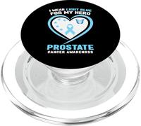 Je Porte du Bleu Clair pour sensibiliser Mon héros au Cancer de la Prostate PopSockets PopGrip pour MagSafe