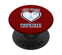 Je Porte du Bleu Clair pour sensibiliser Mon Mari au Cancer de la Prostate PopSockets PopGrip Adhésif