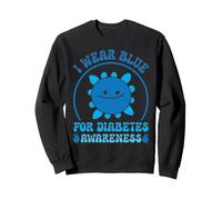 Je Porte du Bleu pour Le Mois de Sensibilisation au diabète Smile Face Diabetes Sweatshirt