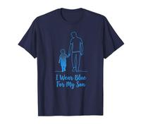 Je Porte du Bleu pour Mon Fils, Sensibilisation à l'Autisme, Papa, père T-Shirt