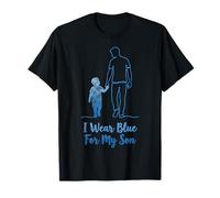 Je Porte du Bleu pour Mon Fils, Un père Fier de l'Autisme et de la neurodiversité T-Shirt