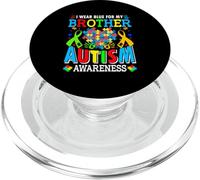 Je Porte du Bleu pour Mon frère Autistic Awareness Autistic Kids PopSockets PopGrip pour MagSafe
