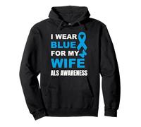 JE PORTE DU BLEU POUR SENSIBILISER MA FEMME À LA MALADIE Sweat à Capuche