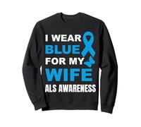 JE PORTE DU BLEU POUR SENSIBILISER MA FEMME À LA MALADIE Sweatshirt