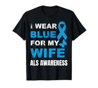JE PORTE DU BLEU POUR SENSIBILISER MA FEMME À LA MALADIE T-Shirt
