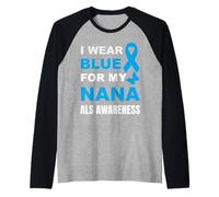 JE PORTE DU BLEU POUR SENSIBILISER MA GRAND-MÈRE À LA MALADIE Manche Raglan