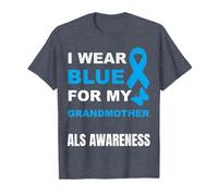 JE PORTE DU BLEU POUR SENSIBILISER MA GRAND-MÈRE À LA MALADIE T-Shirt