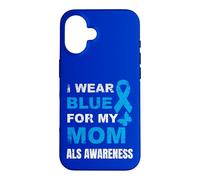 Je Porte du Bleu pour SENSIBILISER MA MÈRE À LA MALADIE Coque pour iPhone 16