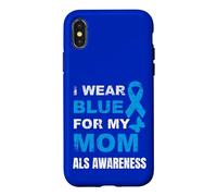 Je Porte du Bleu pour SENSIBILISER MA MÈRE À LA MALADIE Coque pour iPhone X/XS