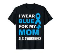 Je Porte du Bleu pour SENSIBILISER MA MÈRE À LA MALADIE T-Shirt Graphique avec Valeur