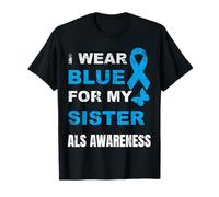 JE PORTE DU BLEU POUR SENSIBILISER MA SŒUR À LA MALADIE T-Shirt