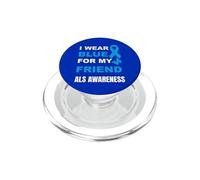 Je Porte du Bleu pour SENSIBILISER Mon AMI À LA MALADIE PopSockets PopGrip pour MagSafe