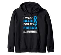 Je Porte du Bleu pour SENSIBILISER Mon AMI À LA MALADIE Sweat à Capuche