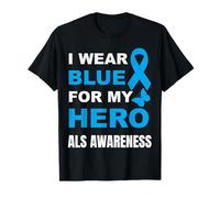 JE PORTE DU BLEU POUR SENSIBILISER MON HÉROS À LA MALADIE T-Shirt