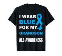 JE PORTE DU BLEU POUR SENSIBILISER MON PETIT-FILS À LA MALADIE T-Shirt
