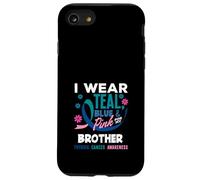 Je Porte du Bleu Sarcelle, du Rose et du Bleu pour Le Cancer de la thyroïde de Mon frère Coque pour iPhone SE (2020) / 7/8