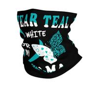 Je Porte du Bleu Sarcelle Et du Blanc pour Le Cancer du Col De L'Utérus De Ma Mère Echarpe Gaiter Séchage Rapide Bandana Respirant Écharpe Tube pour Extérieur Cyclisme Homme 26X30CM